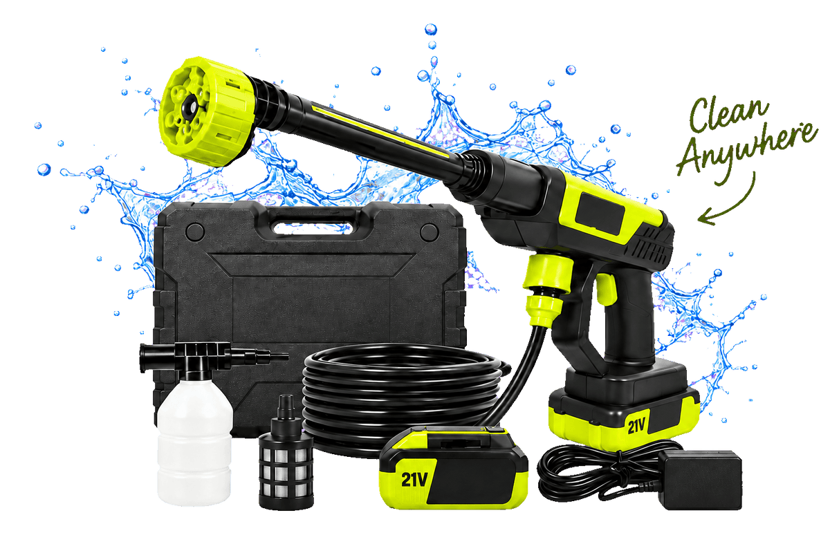 Qulure cordless pressure washer kit with included accessories